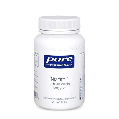Вітамін В3 Ніацин Niacitol no-flush niacin Pure Encapsulations 500 мг 60 капсул
