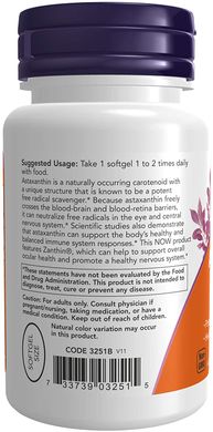 Астаксантин Astaxanthin Now Foods 4 мг 60 капсул