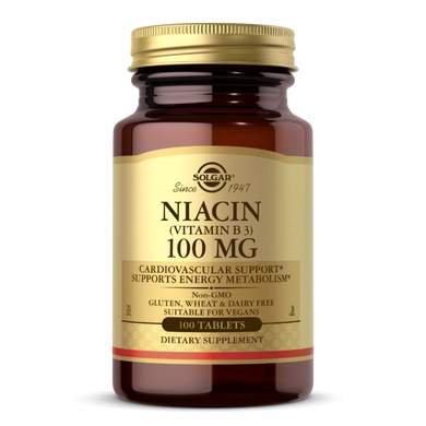 Вітамін В3 Ніацин  Niacin Solgar 100 мг 100 таблеток