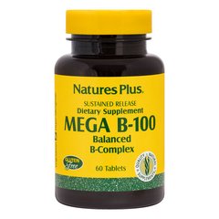 Комплекс вітамінів В Mega B-100 Nature's Plus 60 таблеток