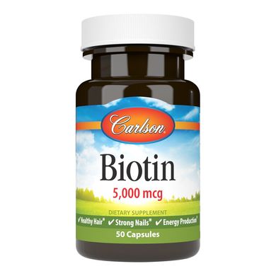 Вітамін В7  Біотин Biotin Carlson Labs 5000 мкг 50 капсул