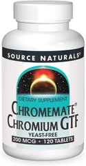Хром ультра Ultra Chromium GTF Source Naturals 200 мкг 120 таблеток