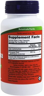 Эхинацея Echinacea Purpurea Now Foods 400 мг 100 капсул