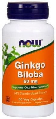 Фотография - Гинкго Билоба Ginkgo Biloba Now Foods 60 мг 60 капсул