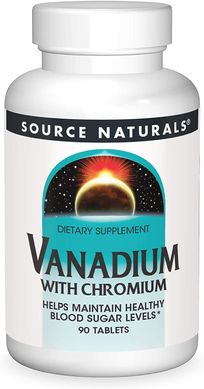 Хром и ванадий Vanadium with Chromium Source Naturals 90 таблеток