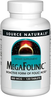 Фотография - Витамин В9 Фолиевая кислота MegaFolinic Source Naturals 800 мкг 120 таблеток