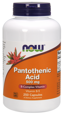 Витамин В5 Пантотеновая кислота Pantothenic Acid Now Foods 500 мг 250 капсул