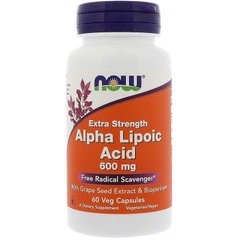 Альфа-ліпоєва кислота Alpha Lipoic Acid Now Foods 600 мг 60 капcул