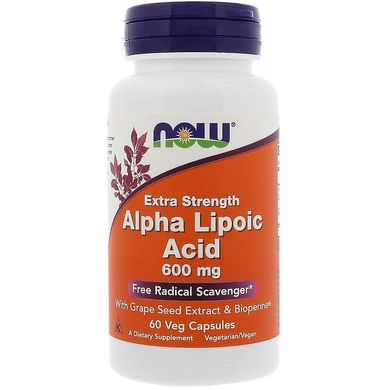 Альфа-липоевая кислота Alpha Lipoic Acid Now Foods 600 мг 60 капcул