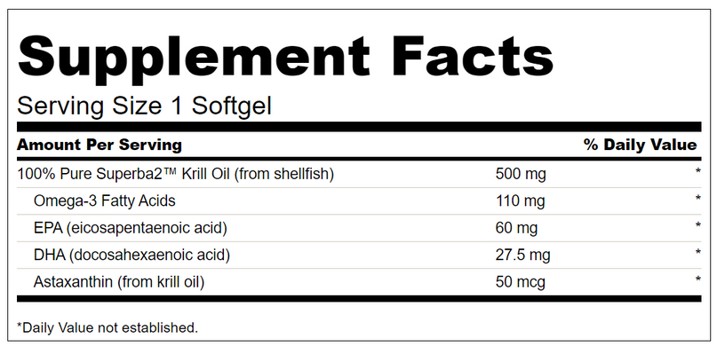 Фотография - Олія криля 100% Pure Krill Oil Swanson 500 мг 60 капсул