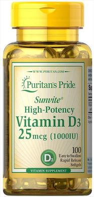 Фотография - Вітамін D3 Vitamin D3 Puritan's Pride 1000 МО 30 капсул
