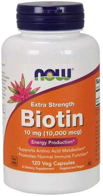 Витамин В7 Биотин Biotin Now Foods 10000 мкг 120 капсул