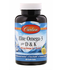 Фотография - Омега 3 + витамины D3+К Elite Omega 3+D&K Carlson Labs 60 капсул