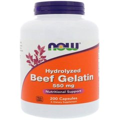 Фотография - Гидролизат желатина Beef Gelatin Now Foods 550 мг 200 капсул