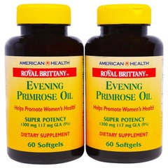 Олія вечірньої примули Evening Primrose Oil American Health 1300 мг 2*60 капсул