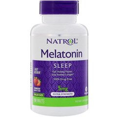 Фотография - Мелатонін Melatonin Fast Dissolve Natrol полуниця 5 мг 150 таблеток