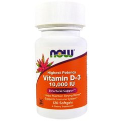 Фотография - Вітамін D3 Vitamin D3 Now Foods 10 000 МО 120 капсул
