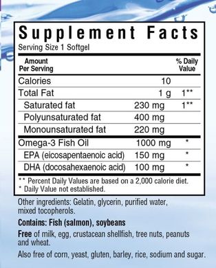Фотография - Натуральна Омега-3 з лососевою жиру Omega-3 Salmon Oil Bluebonnet Nutrition 180 капсул