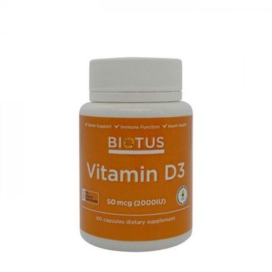 Фотография - Вітамін D3 Vitamin D3 Biotus 2000 МЕ 120 капсул