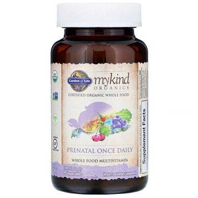 Вітаміни для вагітних Prenatal Once Daily Mykind Organics Garden of Life 90 таблеток