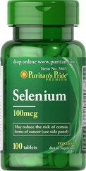 Селен Selenium Puritan's Pride 100 мкг 100 таблеток