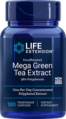 Зелений чай екстракт Mega Green Tea Life Extension без кофеїну 100 капсул