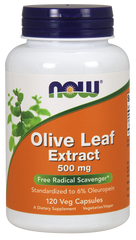 Екстракт листя оливи Olive Leaf Now Foods 500 мг 120 капсул