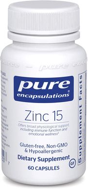 Цинк Zinc Pure Encapsulations 15 мг 60 капсул