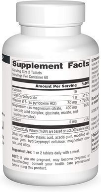 Магній (ультра) плюс вітамін B-6 Ultra-Mag Source Naturals 120 таблеток