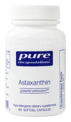Астаксантин Astaxanthin Pure Encapsulations 60 капсул
