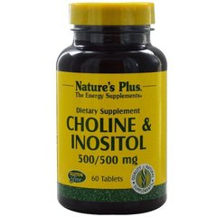Холін і Інозитол Choline & Inositol Nature's Plus 500/500 мг 60 таблеток