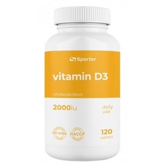 Фотография - Вітамін D3 Vitamin D3 Sporter 2000 МО 120 таблеток