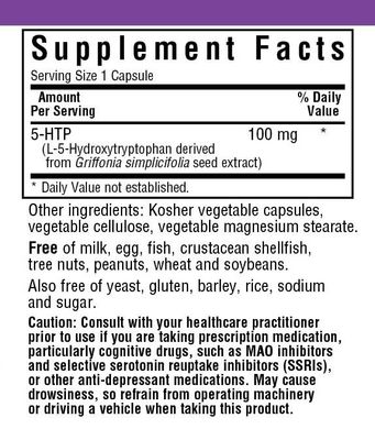 5-HTP Гідроксітріптофан Bluebonnet Nutrition 100 мг 60 капсул