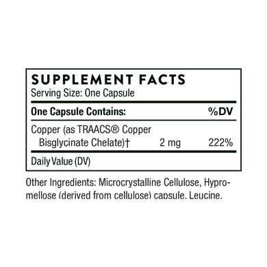 Мідь Copper Bisglycinate Thorne Research 60 капсул
