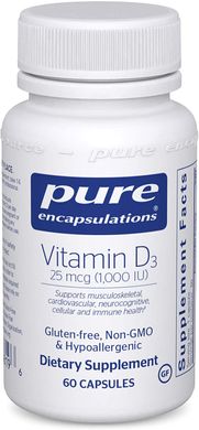 Фотография - Вітамін D3 Vitamin D3 Pure Encapsulations 1000 МО 60 капсул