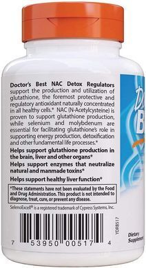 Фотография - Ацетилцистеин NAC Detox Regulators Doctor's Best 180 капсул