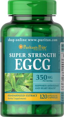 Екстрат зеленого чаю Super Strength EGCG Puritan's Pride 350 мг 120 капсул