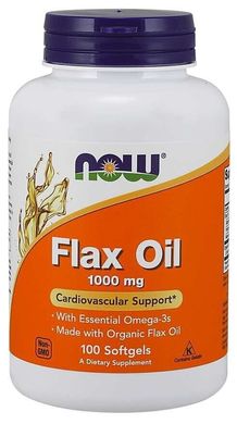 Лляна олія Flax Oil Now Foods 1000 мг 100 капсул