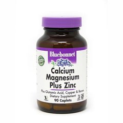 Кальций магний цинк Calcium Magnesium Plus Zinc Bluebonnet Nutrition 90 каплет