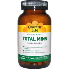 Фотография - Комплекс мінералів Total Mins Country Life 120 таблеток