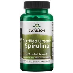 Фотография - Органічна спіруліна Certified Organic Spirulina Swanson 500 мг 180 таблеток