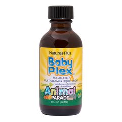 Фотография - Вітаміни для немовлят Animal Parade Baby Plex Sugar-Free Liquid Drops Nature's Plus апельсин краплі 60 мл