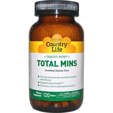 Фотография - Комплекс мінералів Total Mins Country Life 120 таблеток