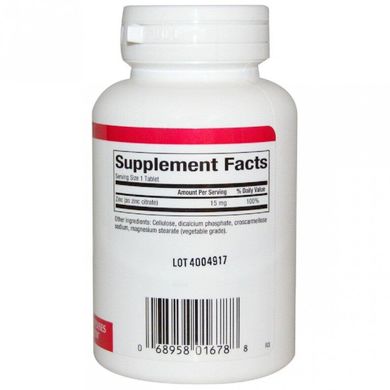 Цитрат цинку Zinc Cetrate Natural Factors 15 мг 90 таблеток