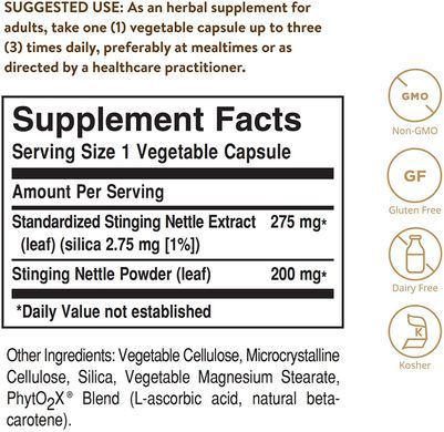 Фотография - Экстракт листьев крапивы Nettle Leaf Extract Solgar 60 таблеток