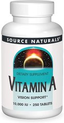Фотография - Вітамін А Vitamin A Source Naturals 10000 МО 250 таблеток
