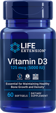 Фотография - Вітамін D3 Vitamin D3 Life Extension 5000 МЕ 60 капсул