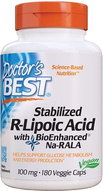Альфа-липоевая кислота R-Lipoic Acid Doctor's Best 100 мг 180 капсул