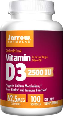 Фотография - Вітамін D3 Vitamin D3 Jarrow Formulas 2500 МО 100 капсул