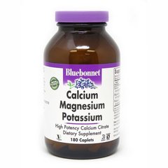Кальций магний калий Calcium Magnesium Plus Potassium Bluebonnet Nutrition 180 каплет